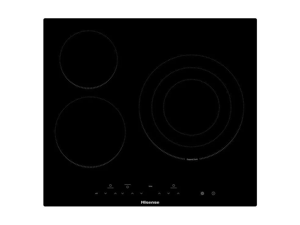 Table de cuisson vitrocéramique HISENSE - 3 foyers dont une zone de cuisson de 29,5cm - E6322C