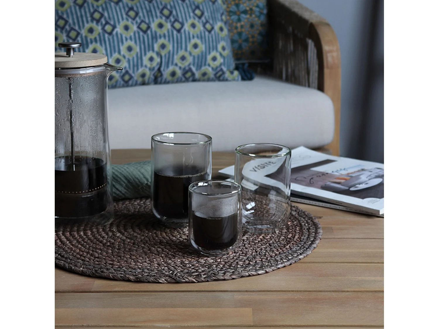 Ogo Living - Lot 2 Tasses Helya 10cl En Verre Borosilicate Double Paroi