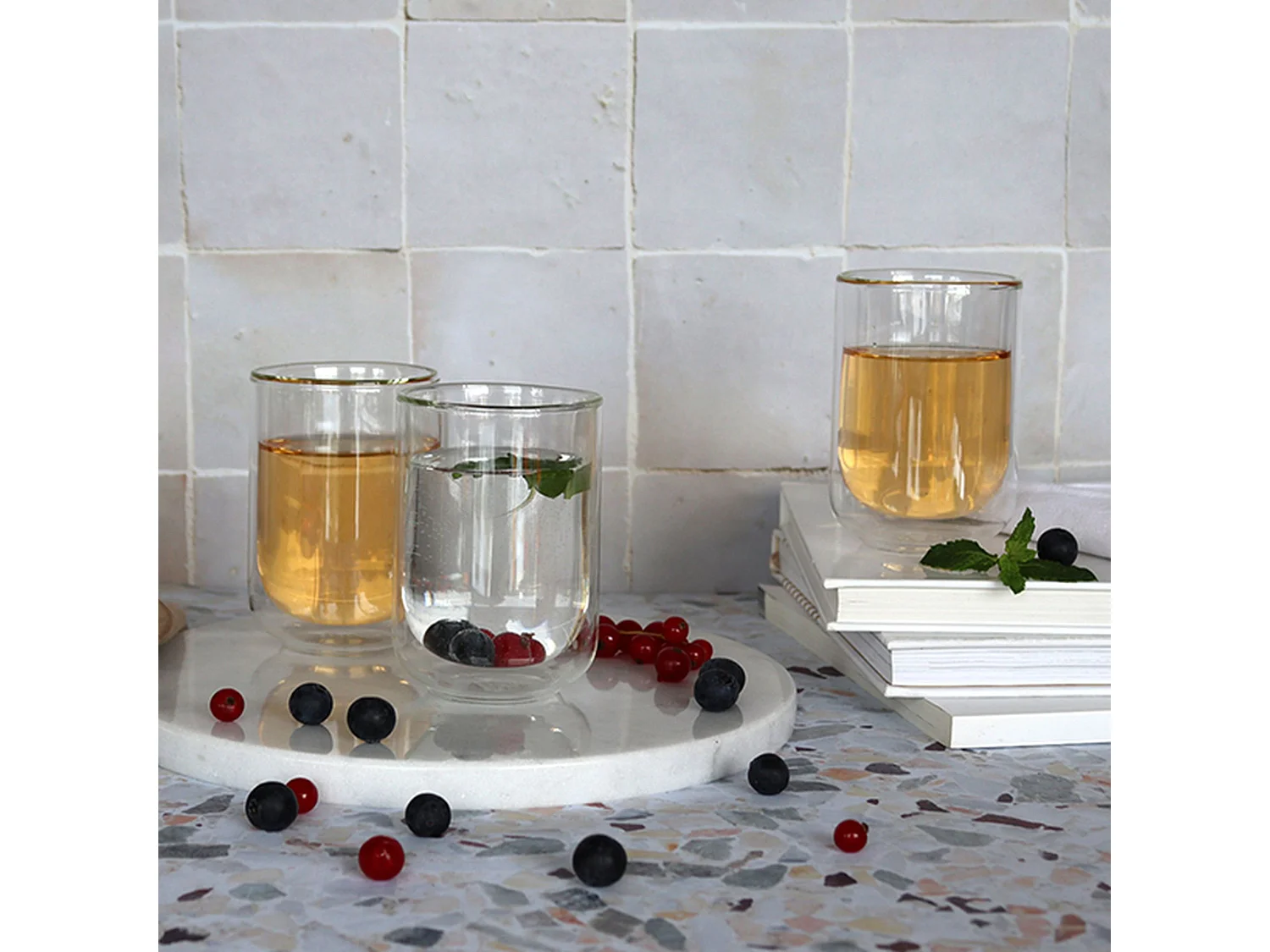 Ogo Living - Lot 2 Tasses Helya 25cl En Verre Borosilicate Double Paroi