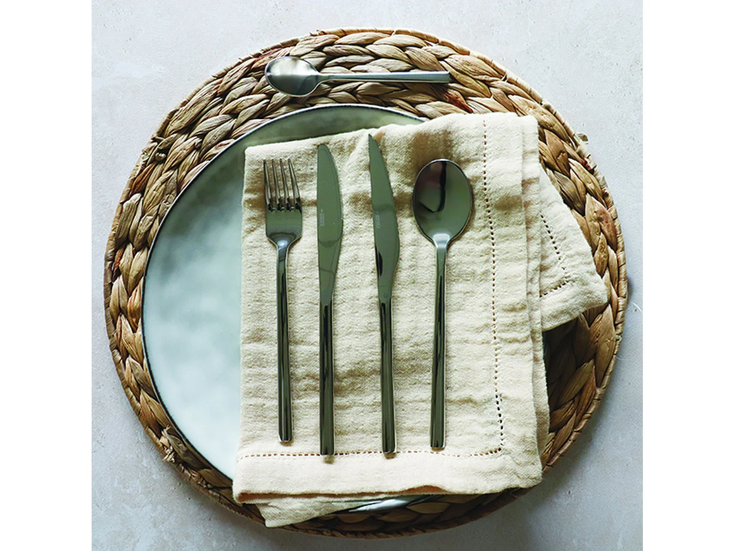 Ogo Living - Lot 6 Cuillères De Table Nature 19.5cm En Acier Inoxydable