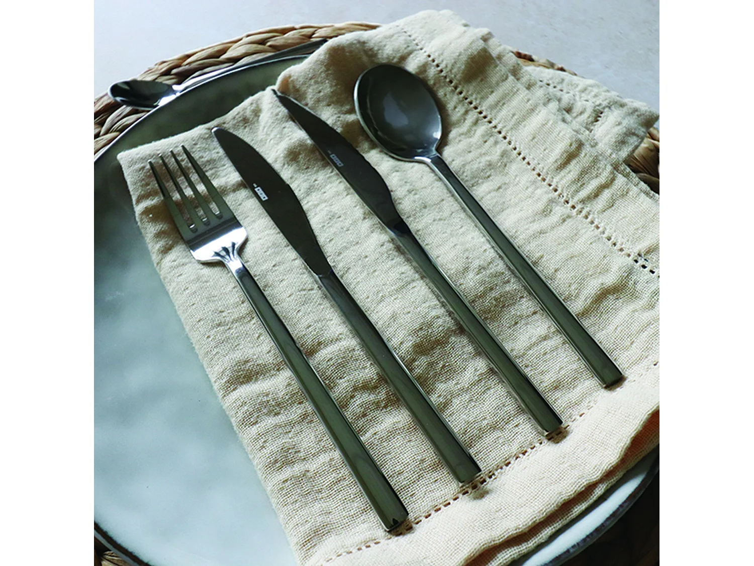 Ogo Living - Lot 6 Fourchettes à Dessert Nature 18cm En Acier Inoxydable