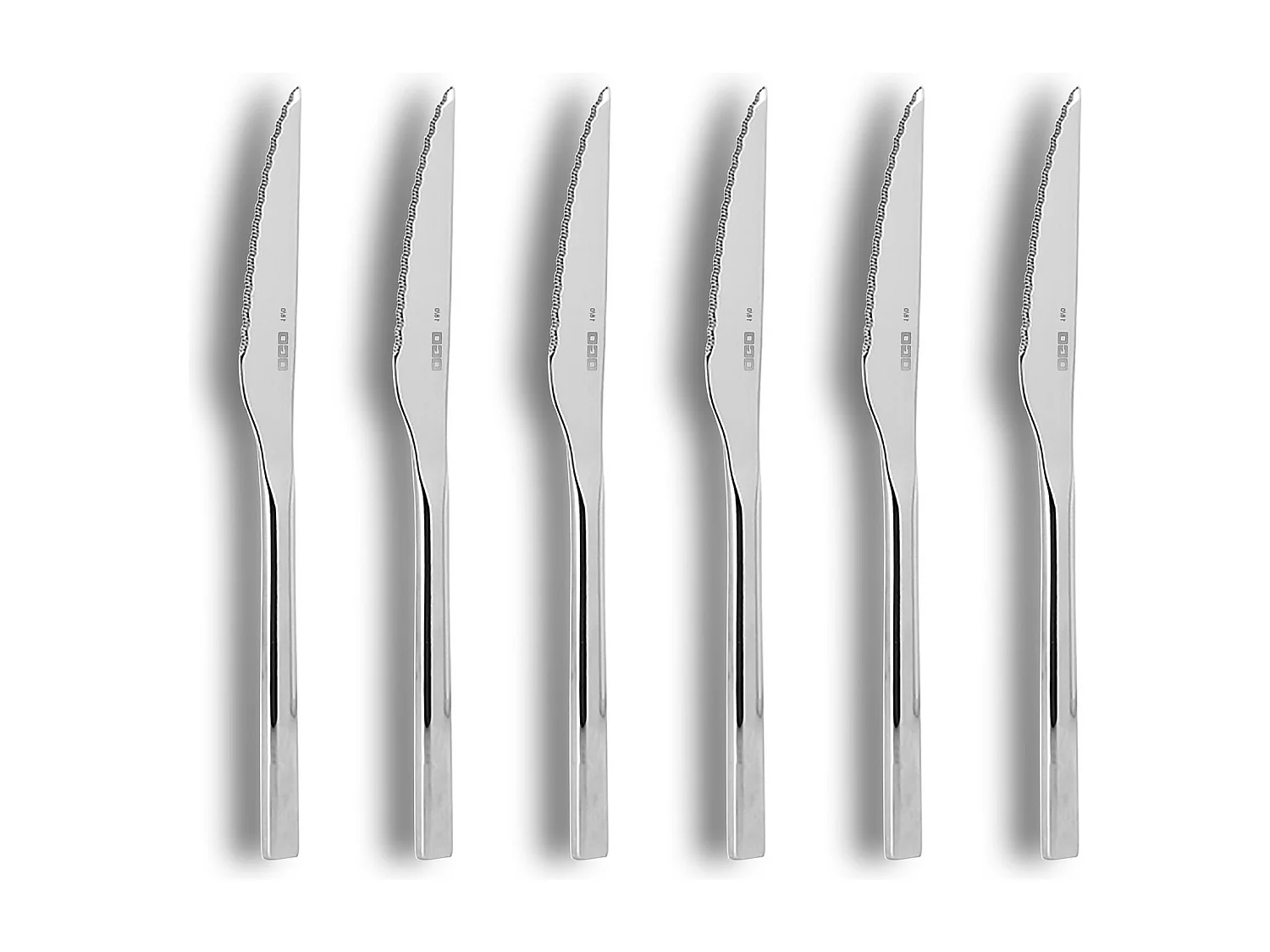 Ogo Living - Lot 6 Couteaux A Steak Nature 21.5cm En Acier Inoxydable