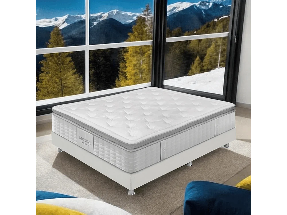Matelas Megève | 140x200cm | Ressorts+latex avec surmatelas | 32cm