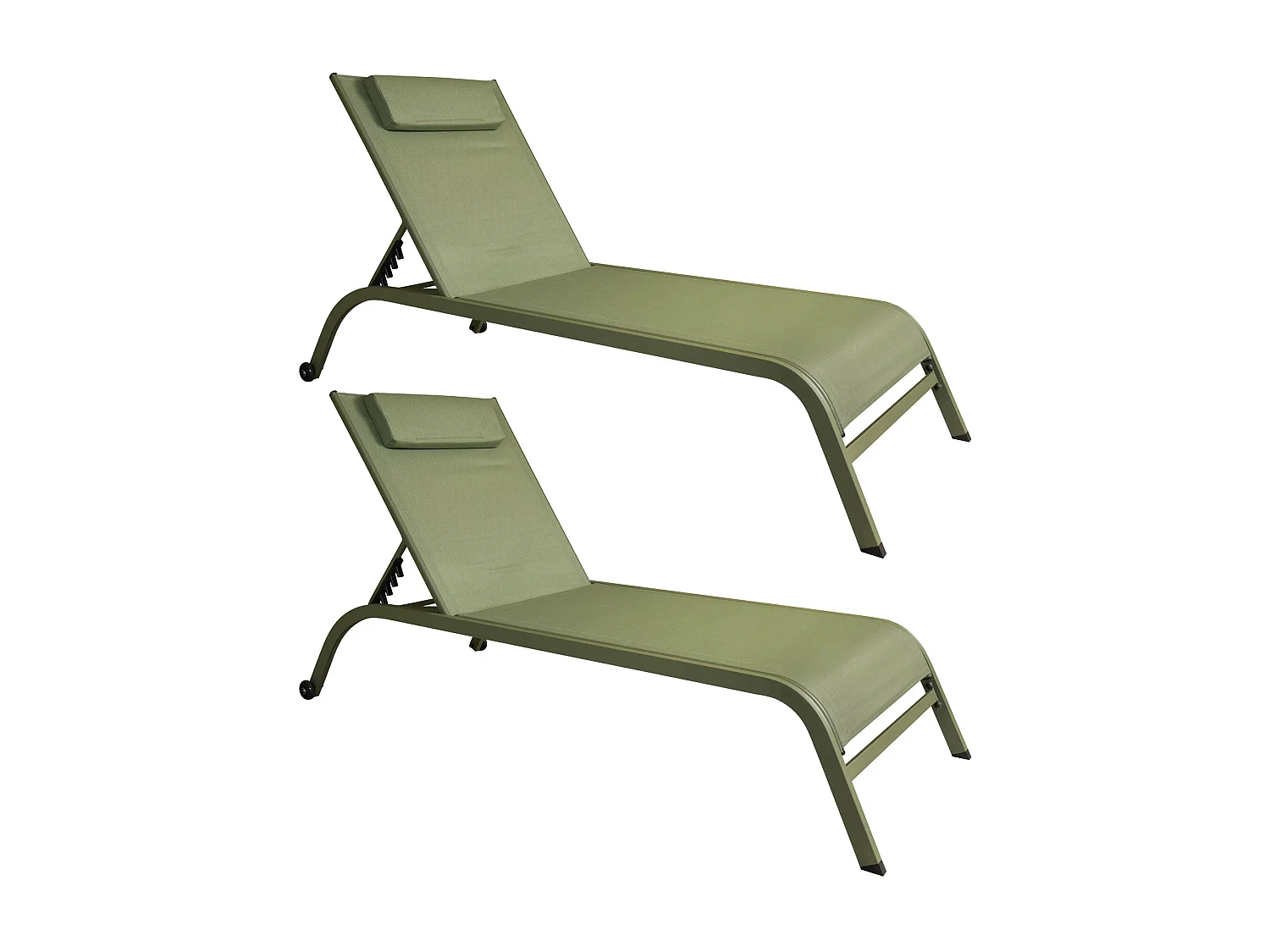 Now's Home - Lot De 2 Chaises Longues En Acier Inoxydable Vert