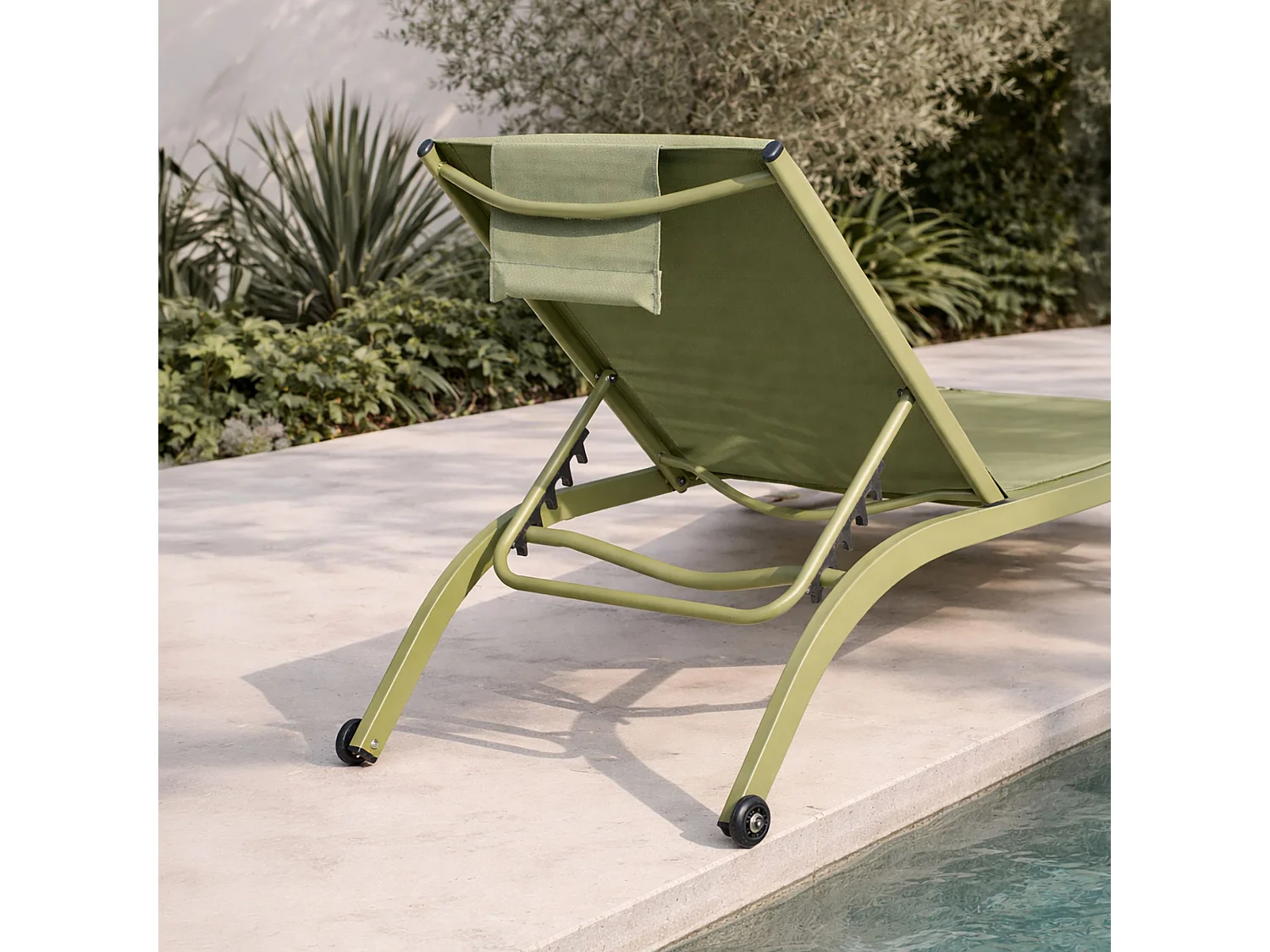 Now's Home - Lot De 2 Chaises Longues En Acier Inoxydable Vert