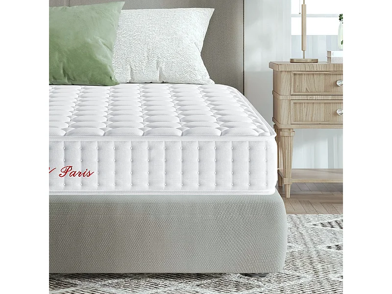 Matelas 140x190 cm INRE Mousse à Mémoire de Forme, Épaisseur 22cm, Confort Ferme, Réversible, 7 zones ergonomique