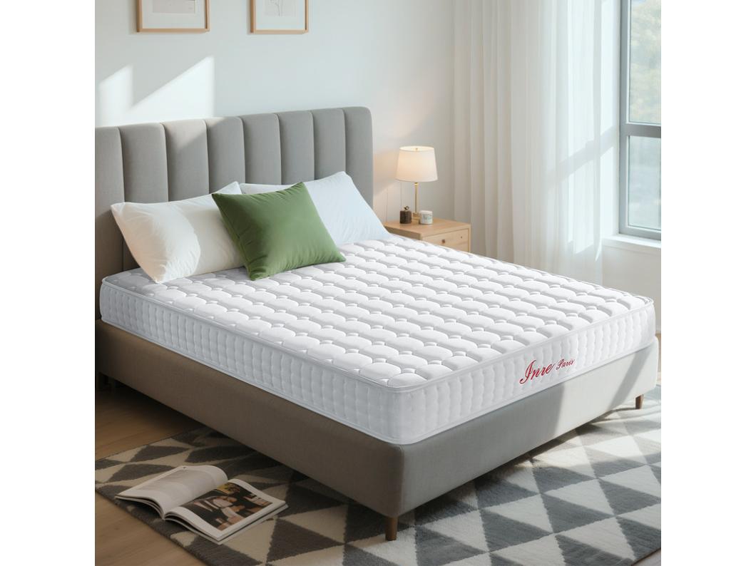 Colchón 140x190 cm INRE, Viscoelástica, Grosor 22cm, Confort Firme, Reversible, 7 zonas ergonómicas