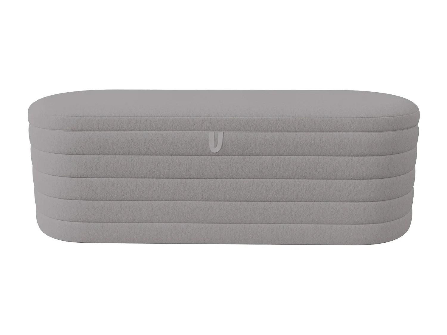 Banc de rangement 120x40x40 cm - en tissu peluche - Gris