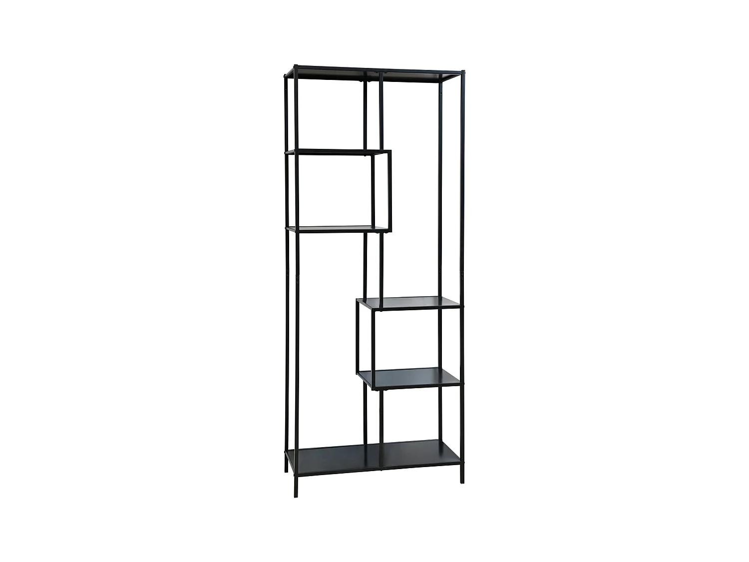 Étagère en métal KELA 6 niveaux Étagère de cuisine Étagère de salle de bain Style industriel Noir
