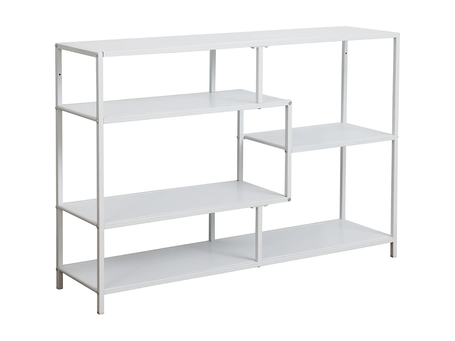 Étagère Bibliothèque CASTO Design Industriel Étroite Métal Blanc