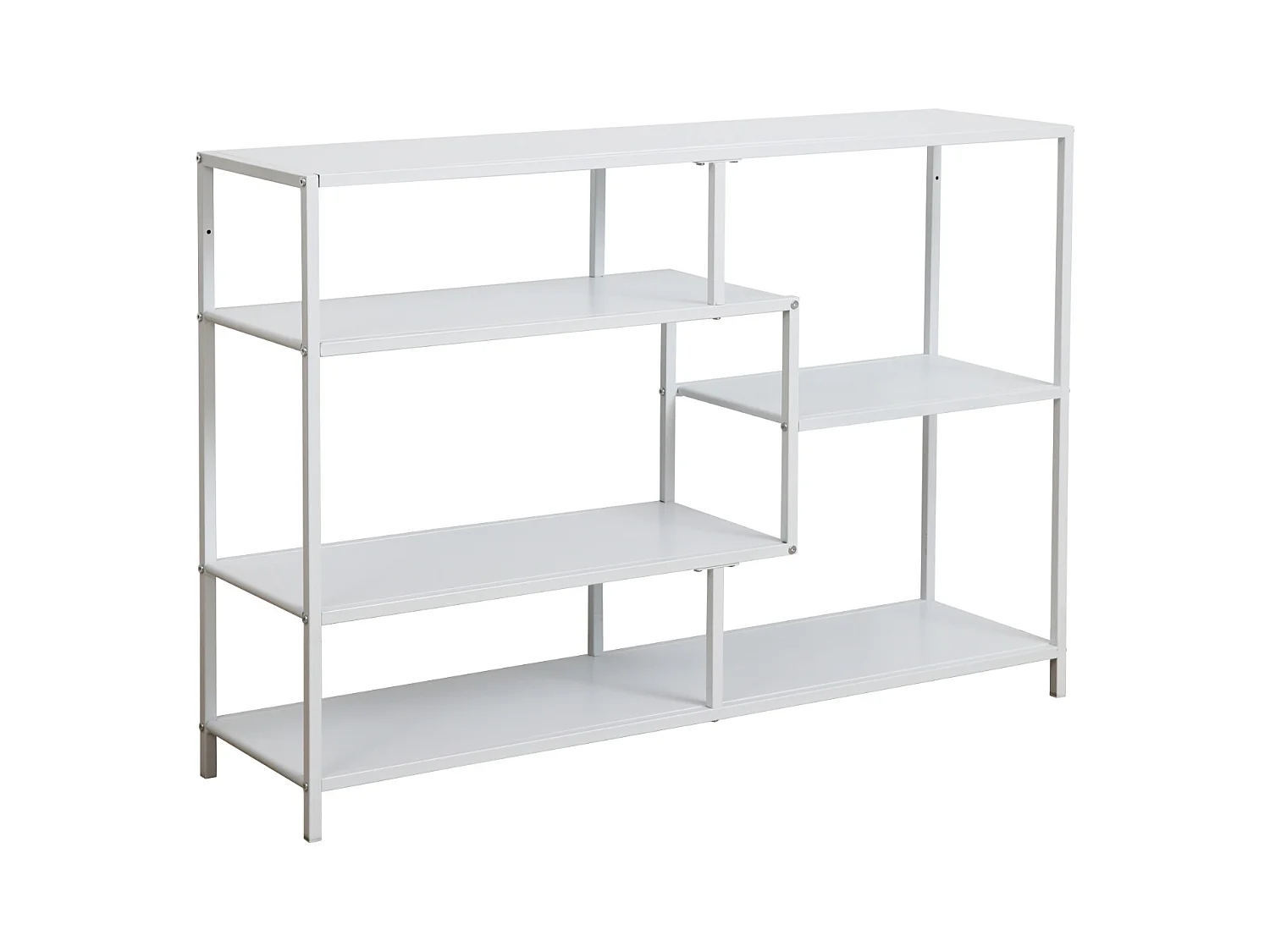 Étagère Bibliothèque CASTO Design Industriel Étroite Métal Blanc