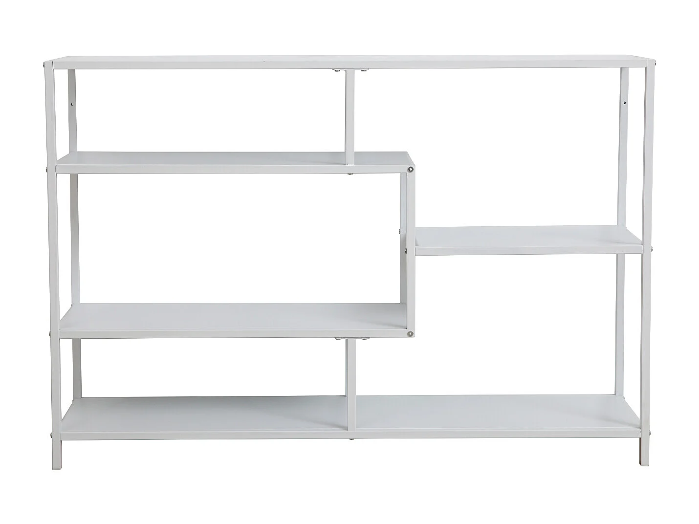 Étagère Bibliothèque CASTO Design Industriel Étroite Métal Blanc