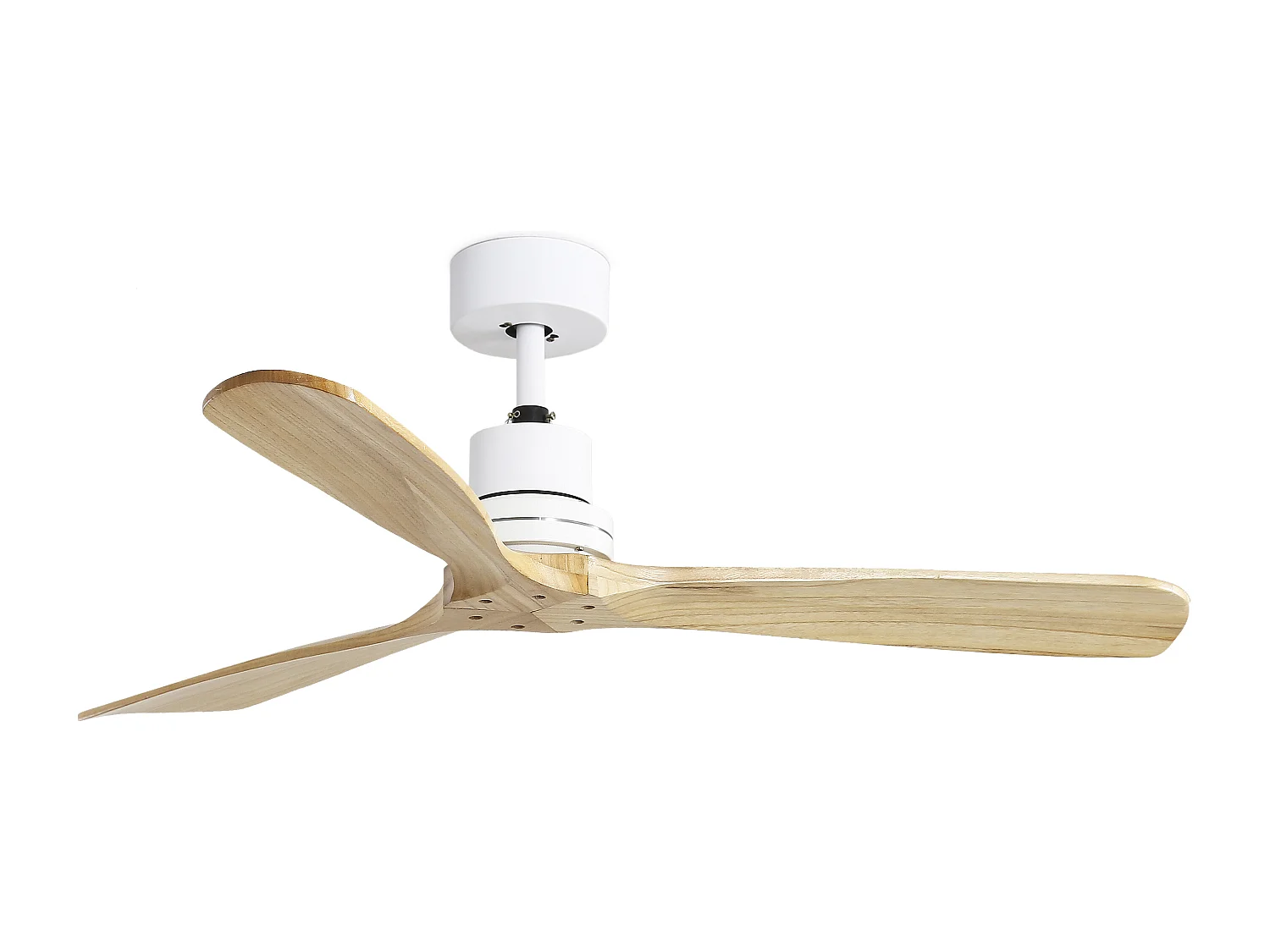 Ventilador de techo BREEZE de estilo moderno- acero y madera- 3 aspas- mando a distancia- sin luz- IP20