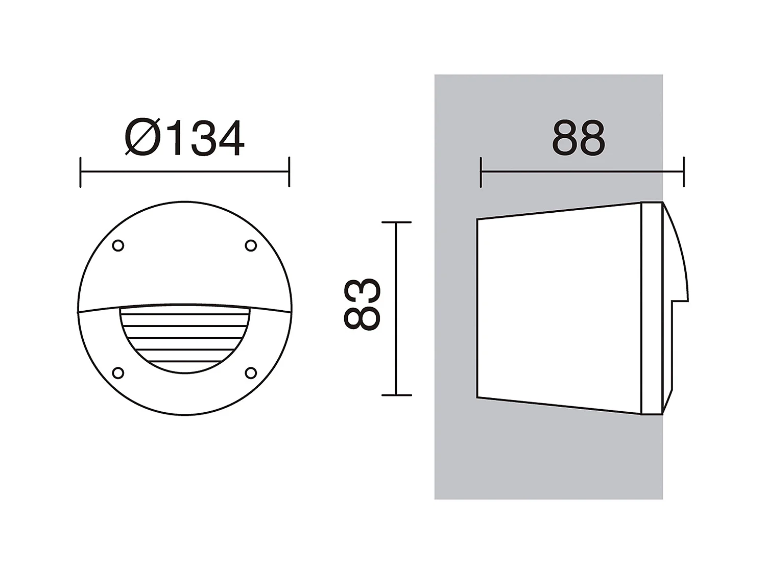 Luminaire encastrable exterieur Devon -d.ø13,4-rectangulaire-gx53 led t2 3w-K select-ip66-resine,ng