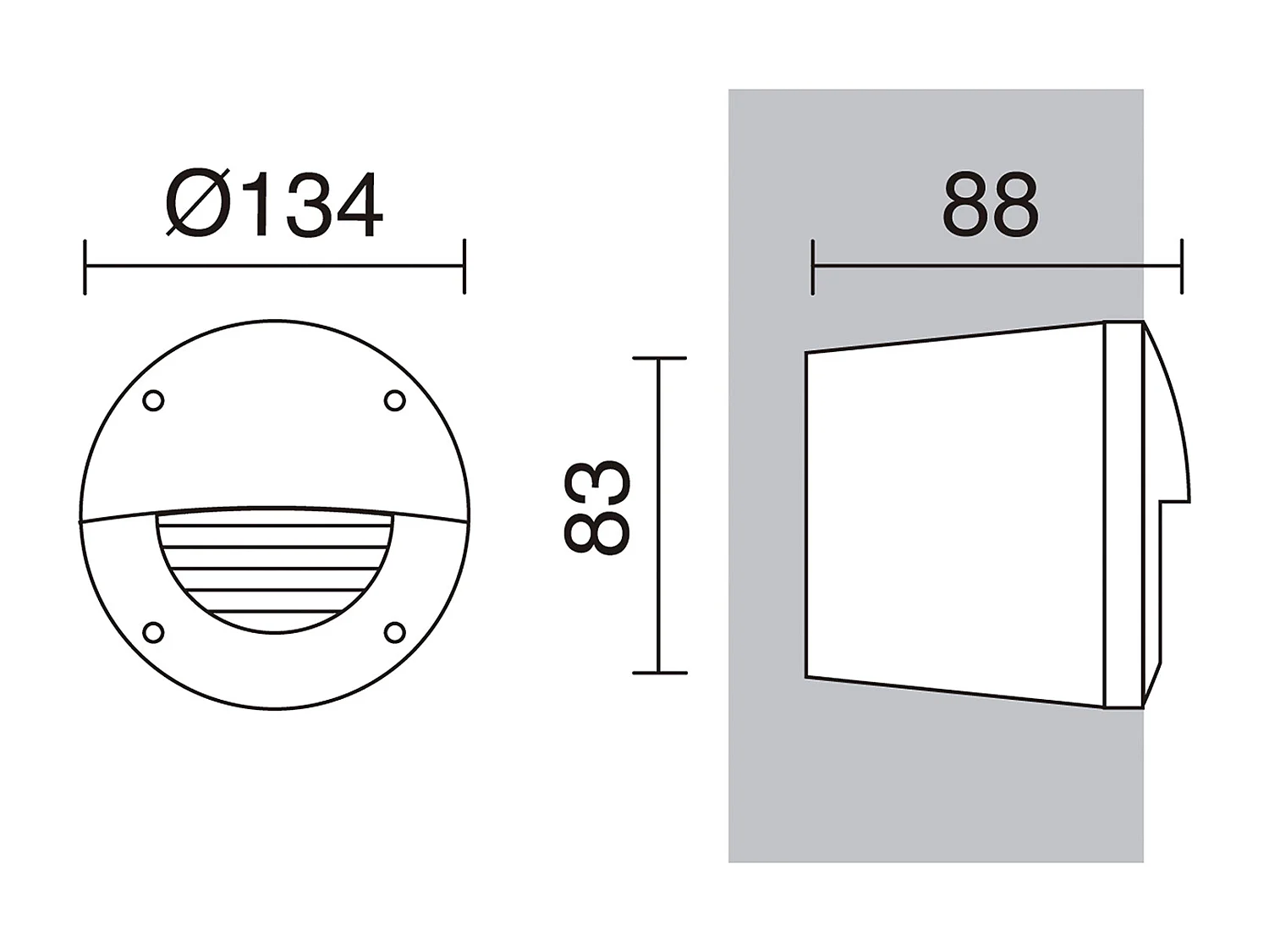 Luminaire encastrable exterieur Devon -d.ø13,4-rectangulaire-gx53 led t2 3w-K select-ip66-resine,ng