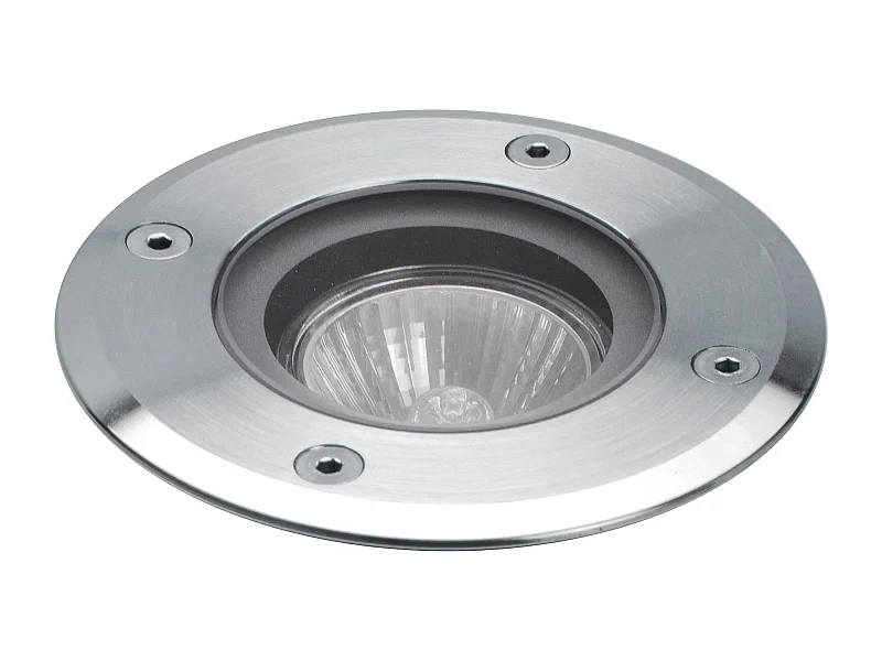 Luminaire encastrable exterieur Bora-d.ø11cm-rond-gu10 4,5w-alum.-double position-ip67-inox