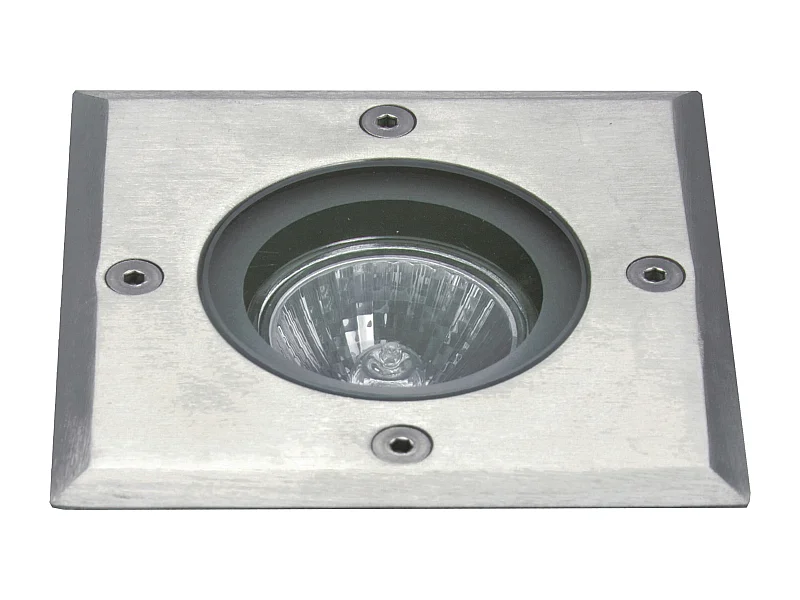 Luminaire encastrable exterieur Bora -d.ø11cm-carre-gu10 4,5w-alum.-double position-ip67-inox