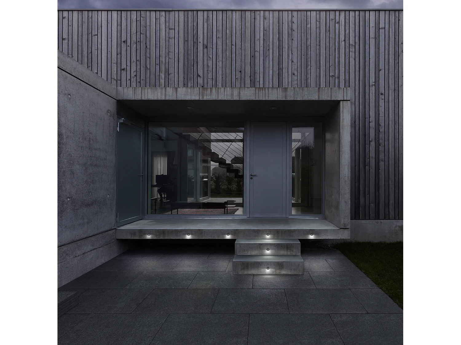 Empotrable de suelo RAIN estilo moderno y versátil -D. ø5 cm - redondo - 1 emisión- G9 1,7W - 170lm y 3K - resina - ip67 - gris