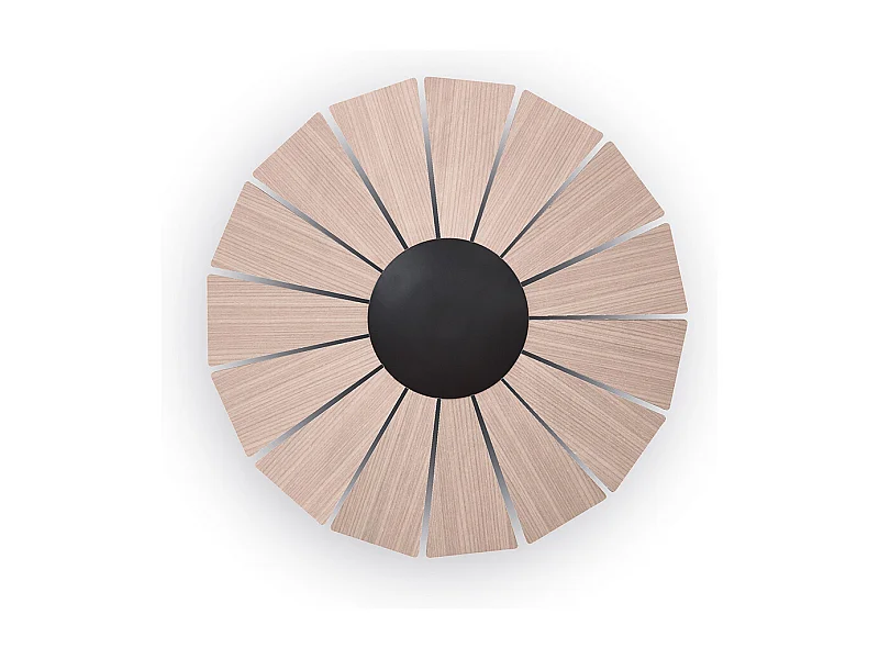 Applique murale modern Eye-d.ø42 cm- petite- led- 14w- petite- 3k- noir, Bois naturel