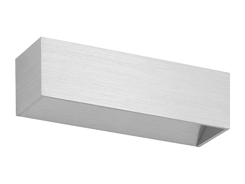 Applique da parete Rett-l.25cm-led 8w-790lm-3k-up&down-alluminio spazzolato-ip20