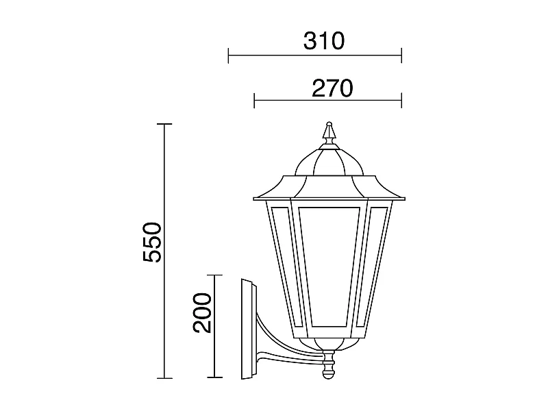 Elite 6 klassieke wandlamp-h55cm x breedte 34cm-e27 42w-mat-ip44-aluminium,wit