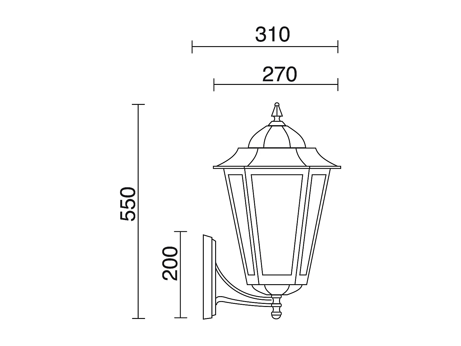 Elite 6 klassieke wandlamp-h55cm x breedte 34cm-e27 42w-mat-ip44-aluminium,wit