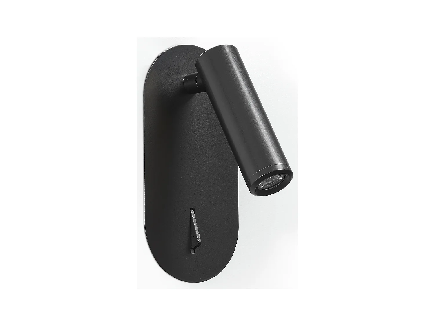 Applique murale moderne Dirk Reader-encastree-3w LED-3K-on&off-90º et 300º-ip20-acier, noir