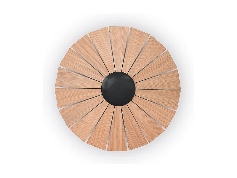 EYE Wandleuchte im modernen Stil – D. ø62 cm – Innenbereich – LED SMD – 14 W – klein – 3000 K – Schwarz und helles Holz