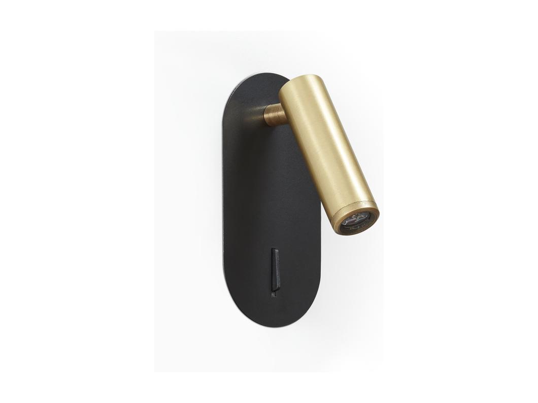 Aplique lector Dirk estilo moderno- empotrado- LED SMD 3W- 3.000K- on/off- 90º y 300º grados- IP20- acero - negro y dorado