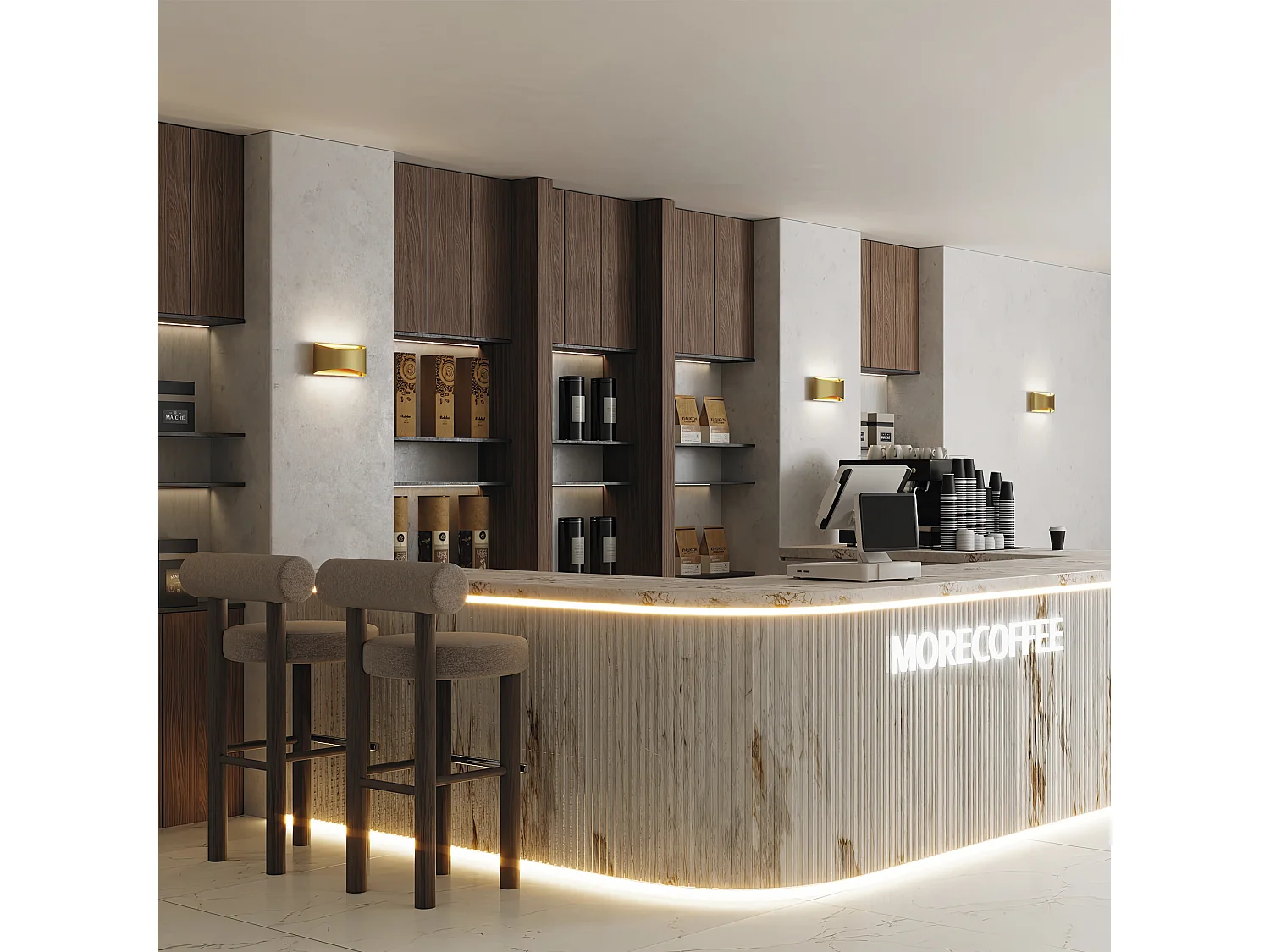 Applique murale moderne Cooper-largeur 24cm-led 9w-850lm et 3k-up&down-acier et cuivre