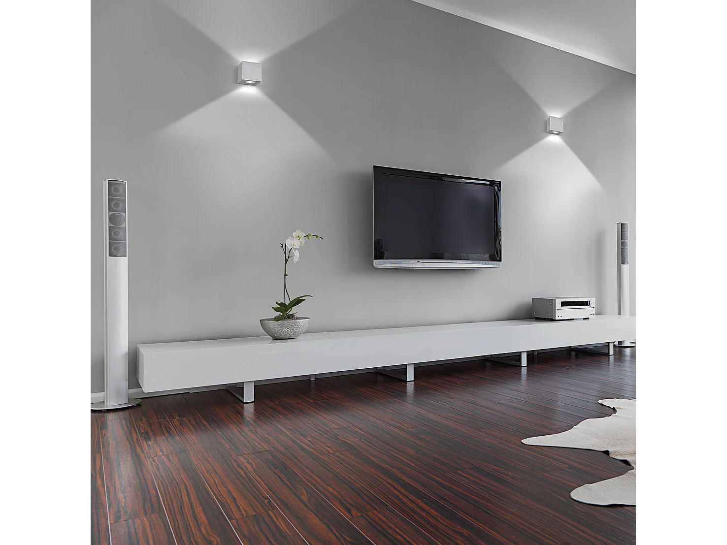 Lampada da parete in mattoni-alluminio-largh.ezza 12 x h.12 cm-nero-led 2x 5w-3k-su&giù-67º-ip44