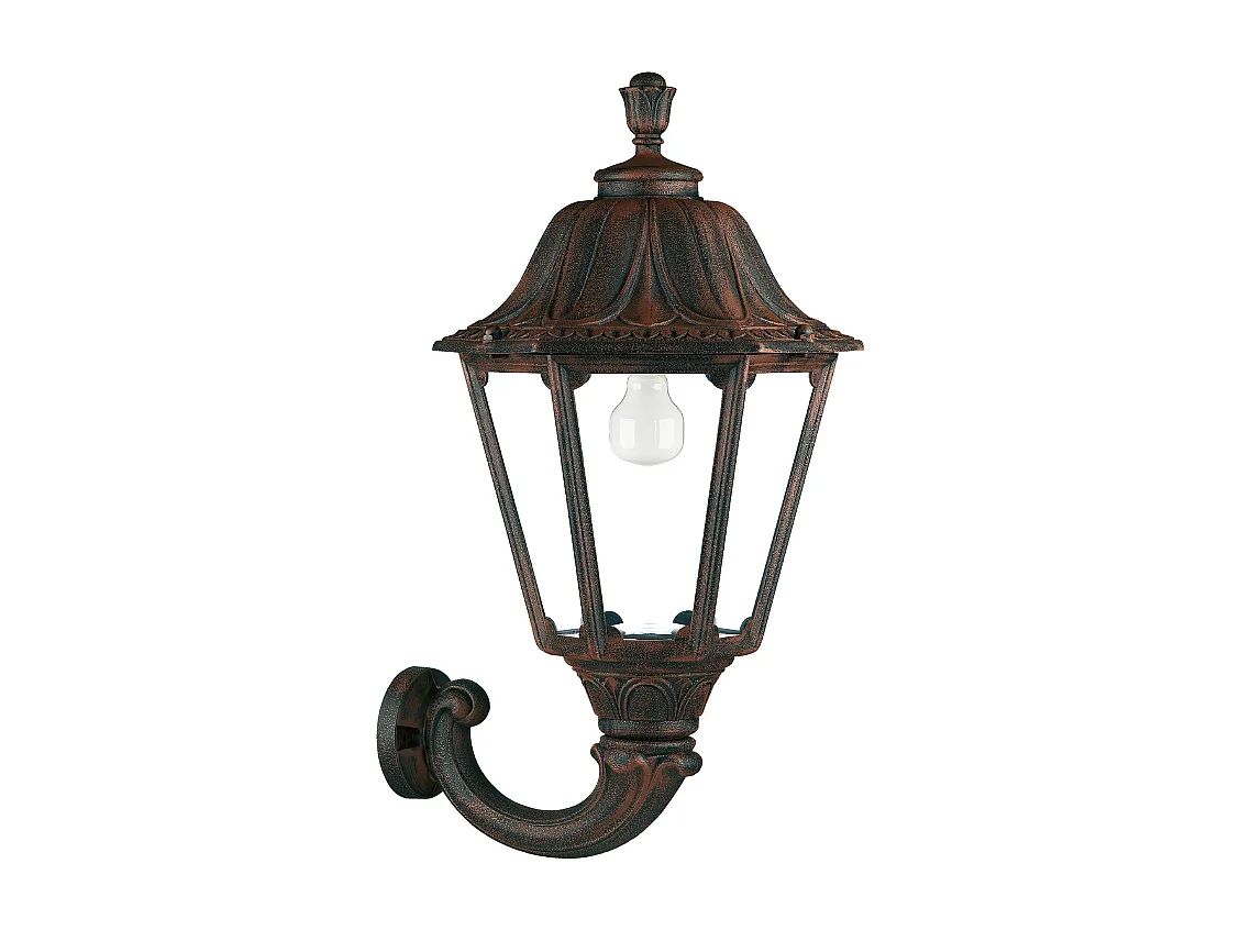Indura big 6 klassieke wandlamp-h 63 cm-e27 42w-hars-ip55-zwart