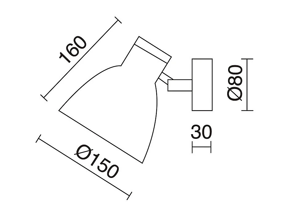 VALAN Wandleuchte im klassischen und modernen Stil - D. ø15 cm - E27 60W - 350º - IP20 - Stahl und Holz - Mokka