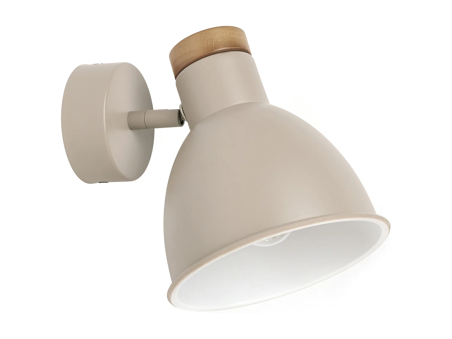 VALAN Wandleuchte im klassischen und modernen Stil - D. ø15 cm - E27 60W - 350º - IP20 - Stahl und Holz - Mokka