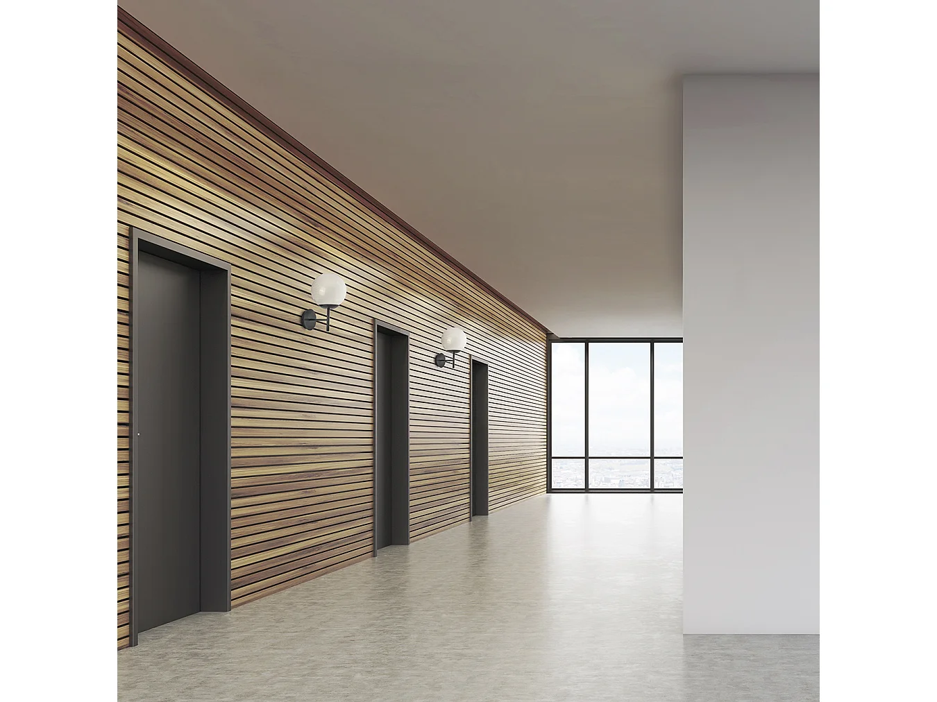 Aplique de pared OXY estilo clásico y atemporal - D. 20 cm x Alt. 32 cm - esfera opal ø20 - interior -E27 40W - IP40 - acero y dorado