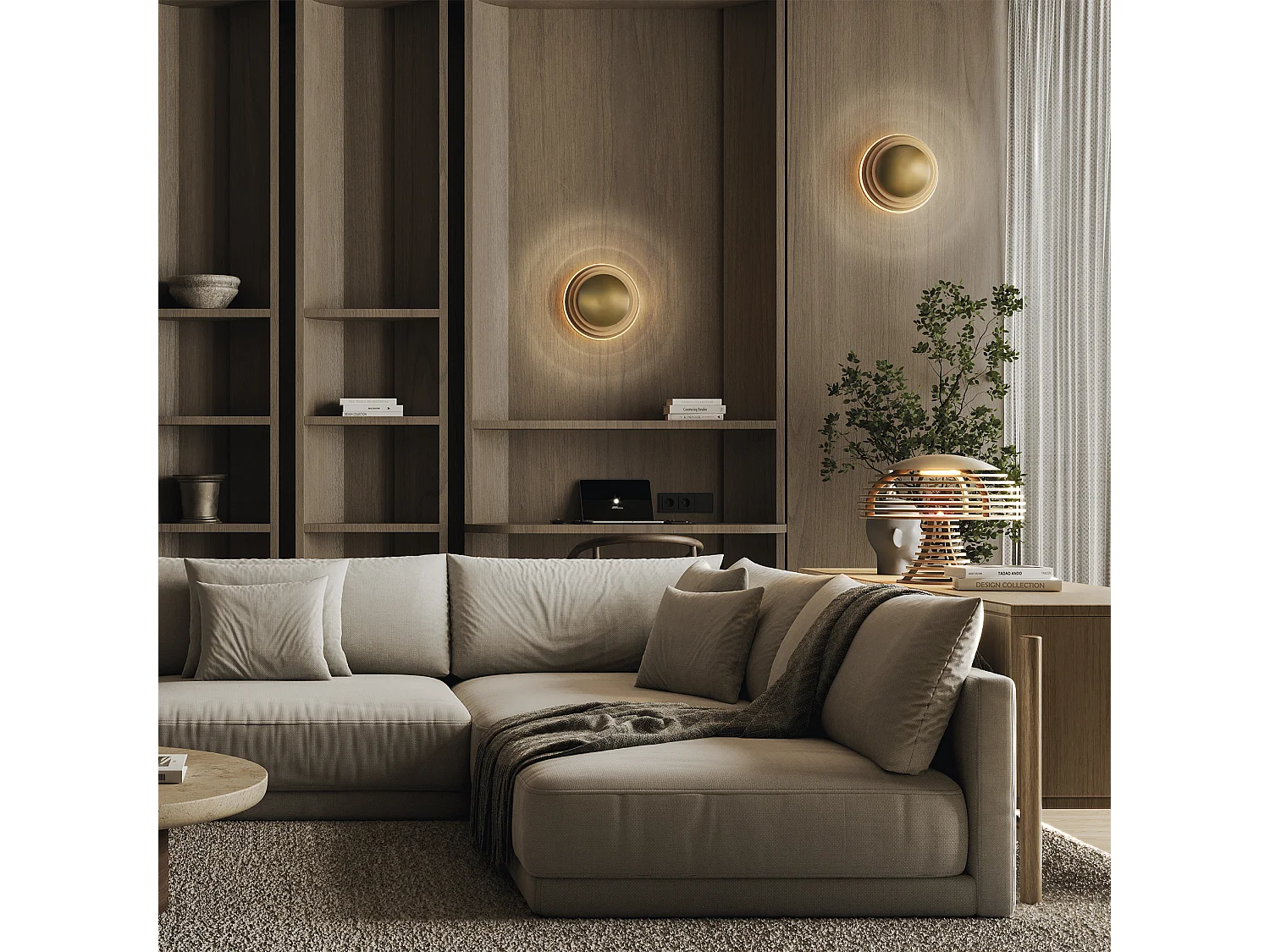 Applique murale modern Tec-d.ø42 cm-gx53 led t2-10w-1200lm-3k-ip20