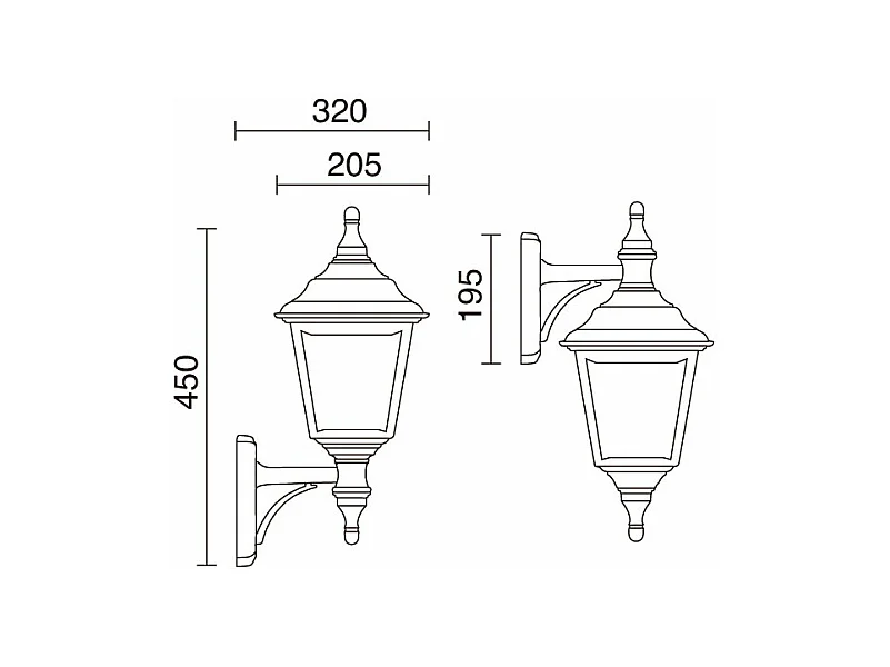 CLIC CLAC 4 Wandleuchte im klassischen Stil – H 45 cm x Breite 32 cm – E27 42 W – Polyamid – IP44 – Weiß
