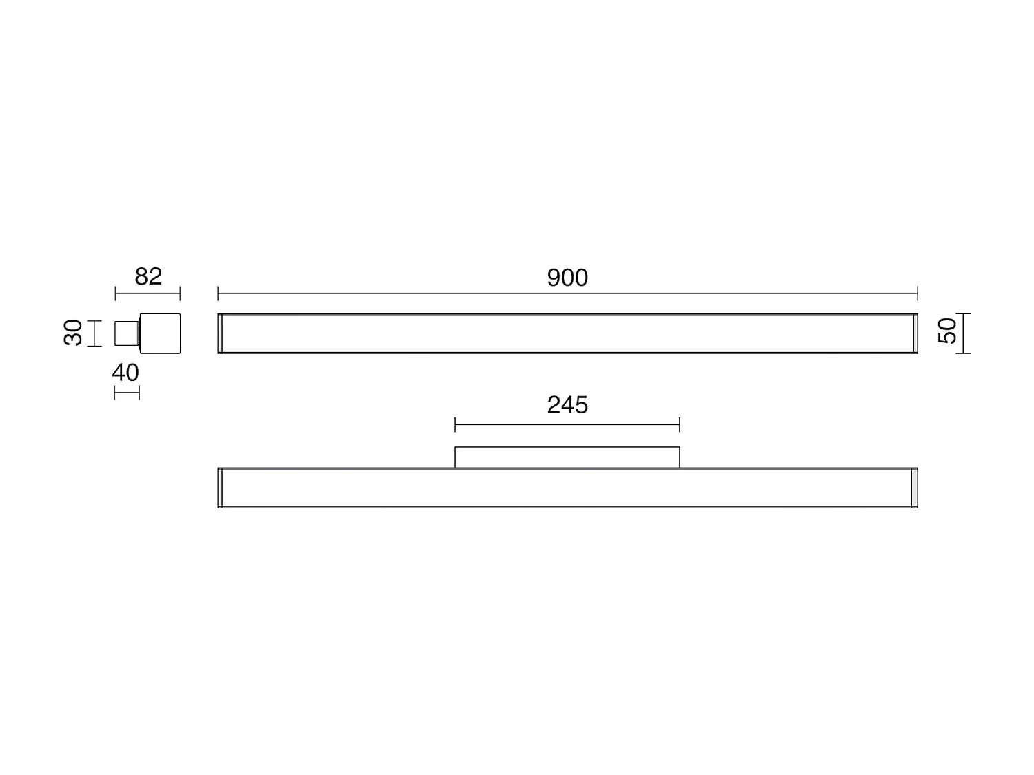 LITS klassieke stijl wandlamp - L. 90 cm - staal en polycarbonaat - 12W SMD LED - 1883 lm en 3K - chroom - IP44