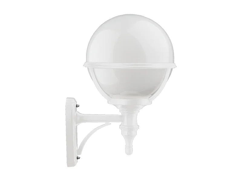 CLIC CLAC GLOBO wandlamp klassieke stijl - H. 40 cm x D.ø27 cm - E27 42W - polyamide - polycarbonaat bol - ip44 - wit