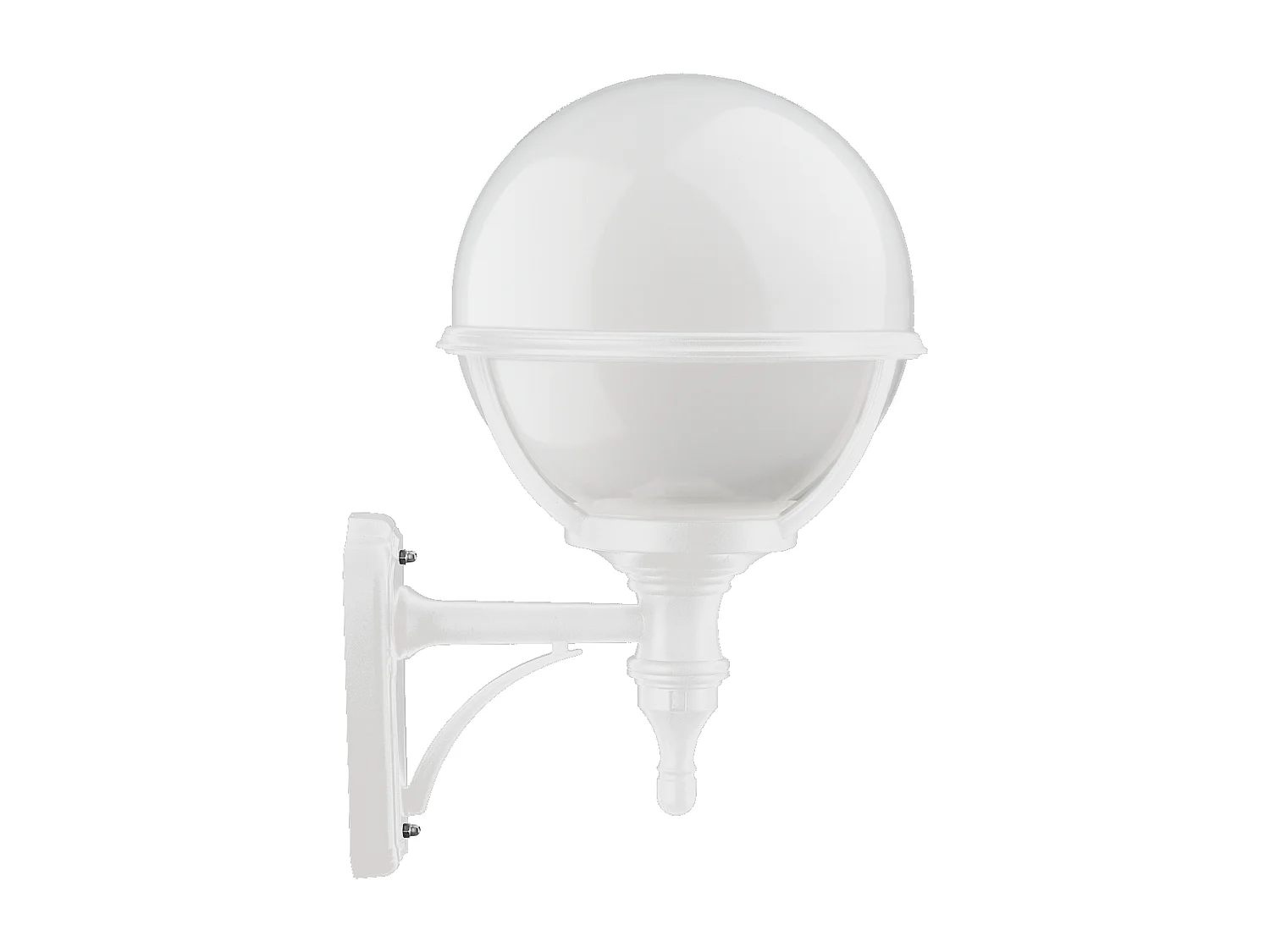 CLIC CLAC GLOBO wandlamp klassieke stijl - H. 40 cm x D.ø27 cm - E27 42W - polyamide - polycarbonaat bol - ip44 - wit