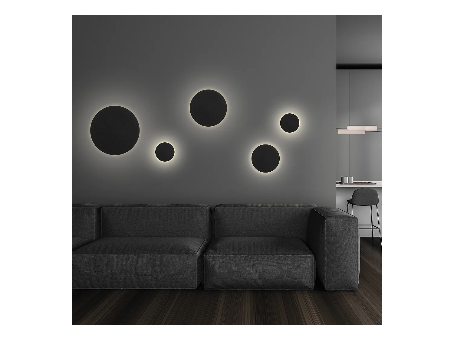 Applique murale circulaire moderne-d.ø50 cm-40w LED-4040lm et 3k-aluminium, blanc