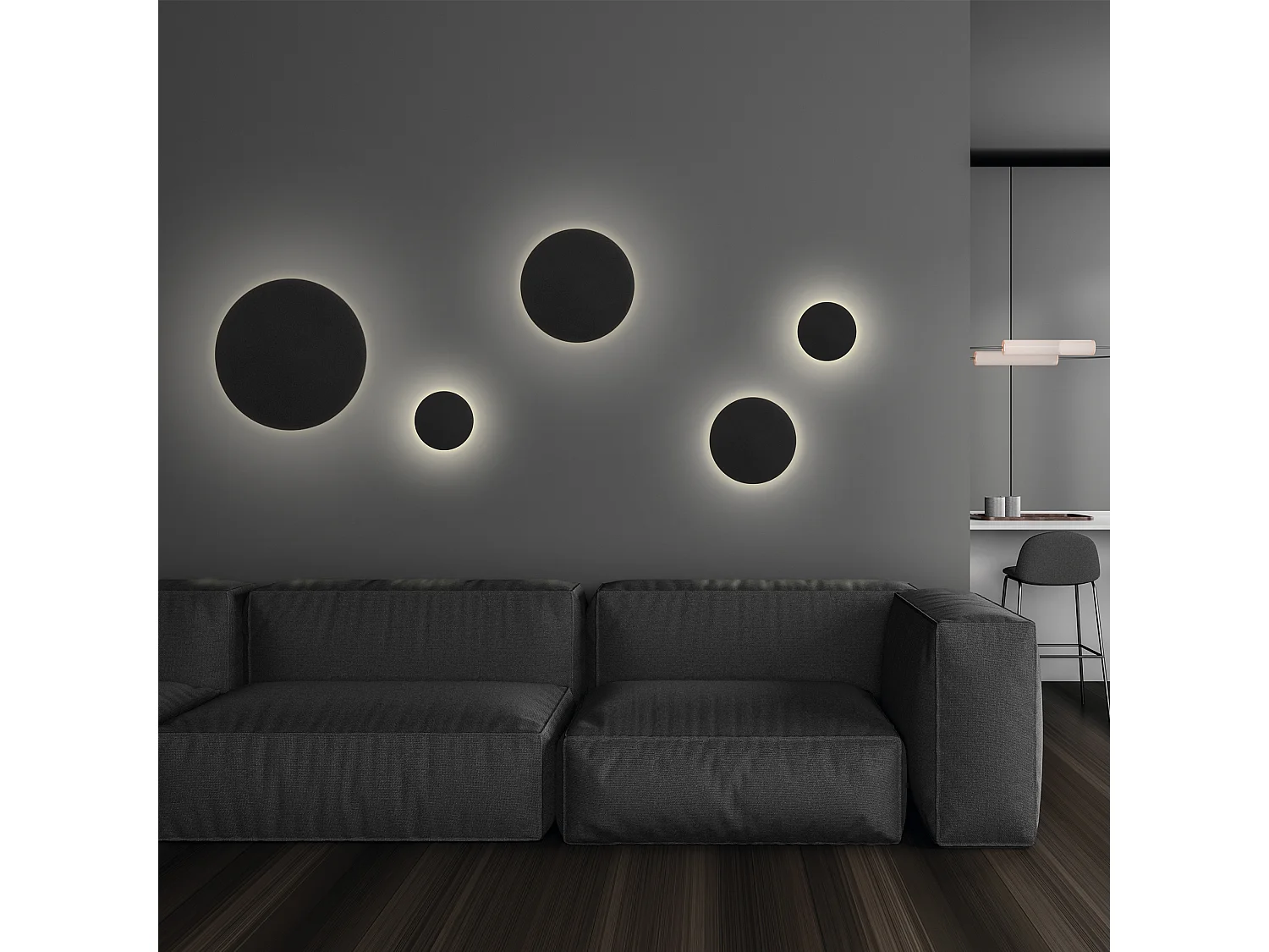 Applique murale circulaire moderne-d.ø50 cm-40w LED-4040lm et 3k-aluminium, blanc