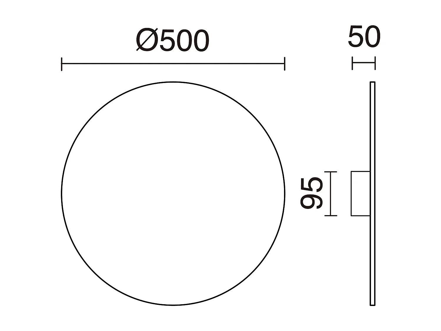 Applique murale circulaire moderne-d.ø50 cm-40w LED-4040lm et 3k-aluminium, blanc