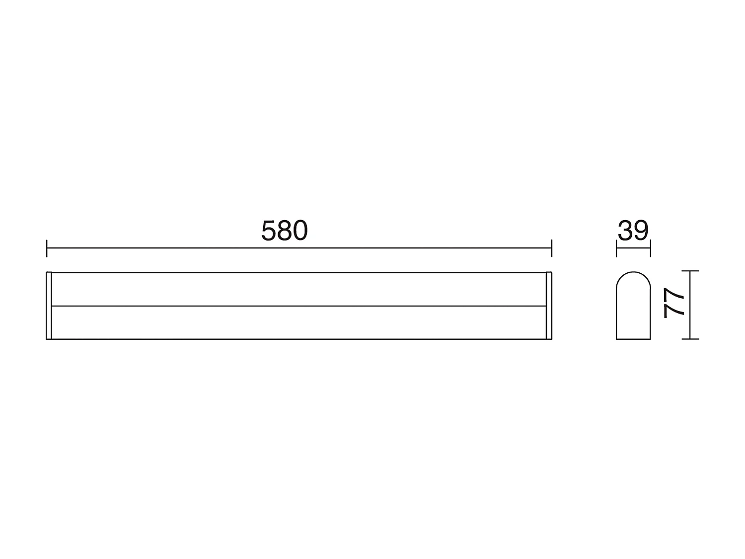 Applique da parete Sheid-l.58 cm-led 12w-720lm Y 3k-ip44-acciaio, cromo