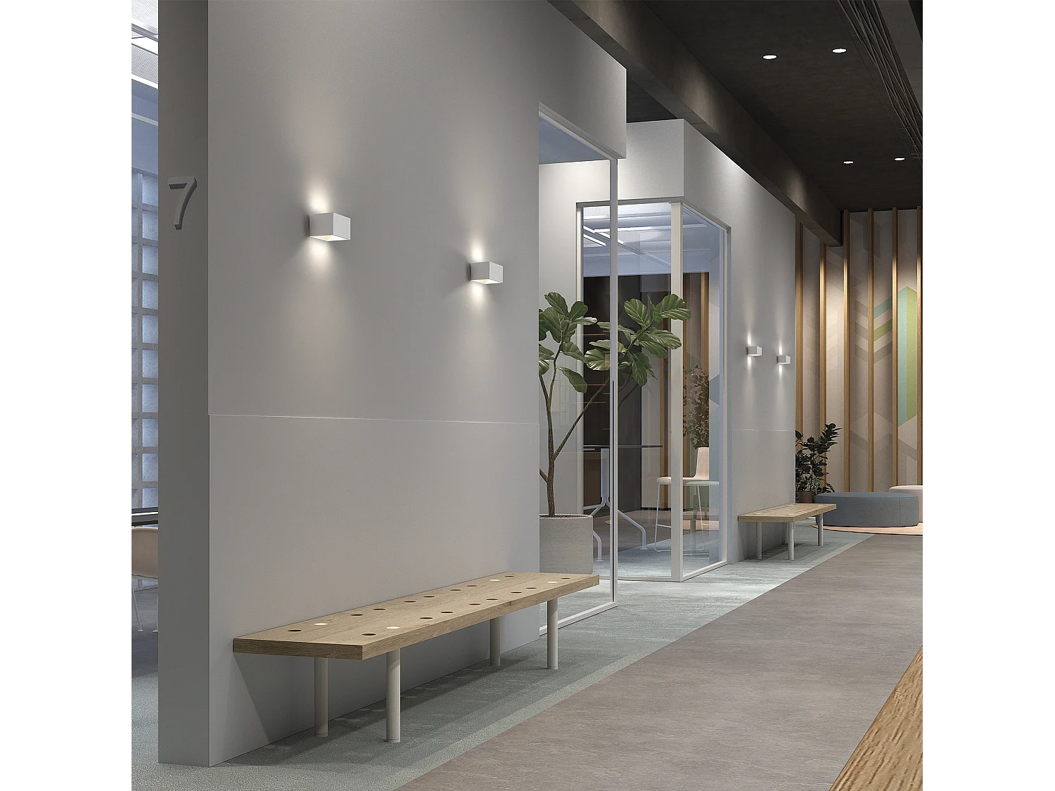 Applique murale Rett moderne-L. 12cm-led 5w-450lm-3k-up&down-aluminium-bronze-ip20