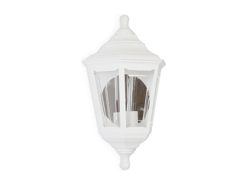 Lampada da parete classica Clic clac 6-h.44cm x largh.ezza 25cm-e27 42w-poliammide-ip44-bianco