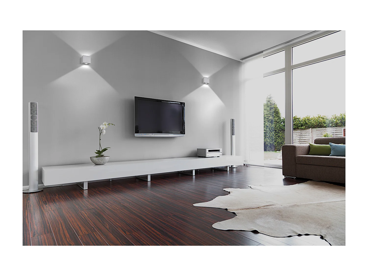 Applique Brick -aluminium-Largeur 12xh12cm-alum.cep.-led 2x 5w-3k-up&down-67º-ip44