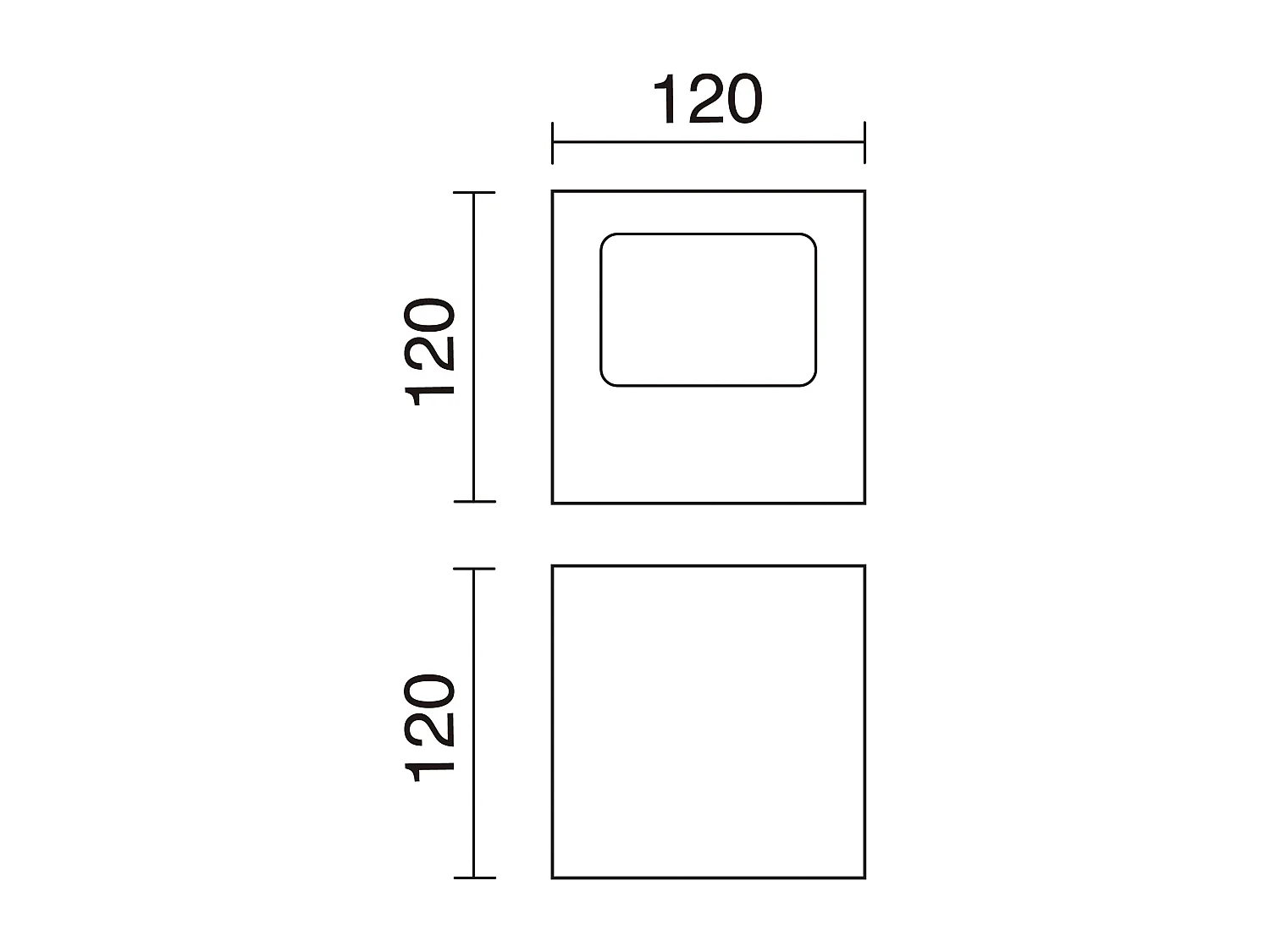 Applique Brick -aluminium-Largeur 12xh12cm-alum.cep.-led 2x 5w-3k-up&down-67º-ip44