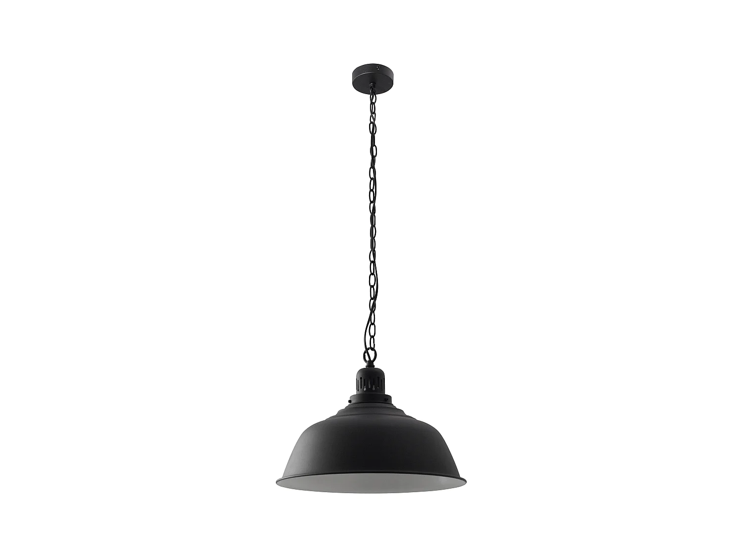 Plafonnier Vintage industriel-h135cm x d.ø37,5 cm-e27 60w-acier, noir-ip20