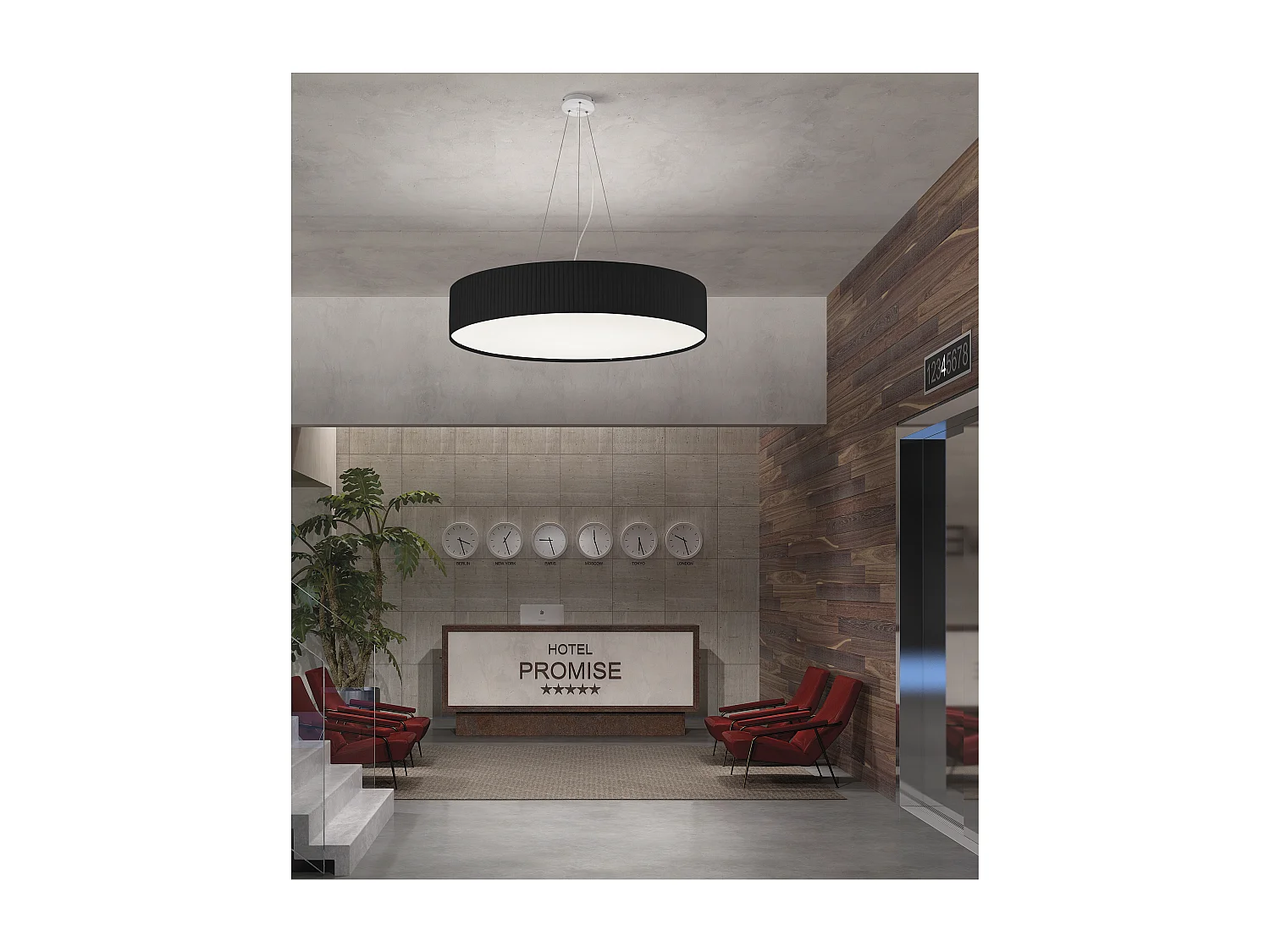 VORADA moderne stijl plafondlamp - D. ø90 cm x H. 150 cm - LED COB AC 29W - 4000 lm Y 4K - IP20 - synthetische lampenkap met geplooid lint - staal en beige